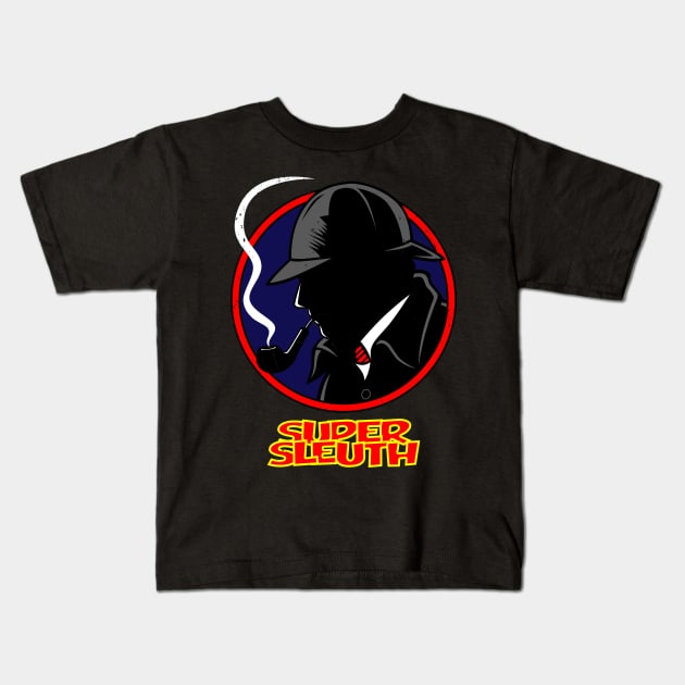 Sherlock Holmes Detective Mashup Retro Parody Kids T-Shirt by BoggsNicolas